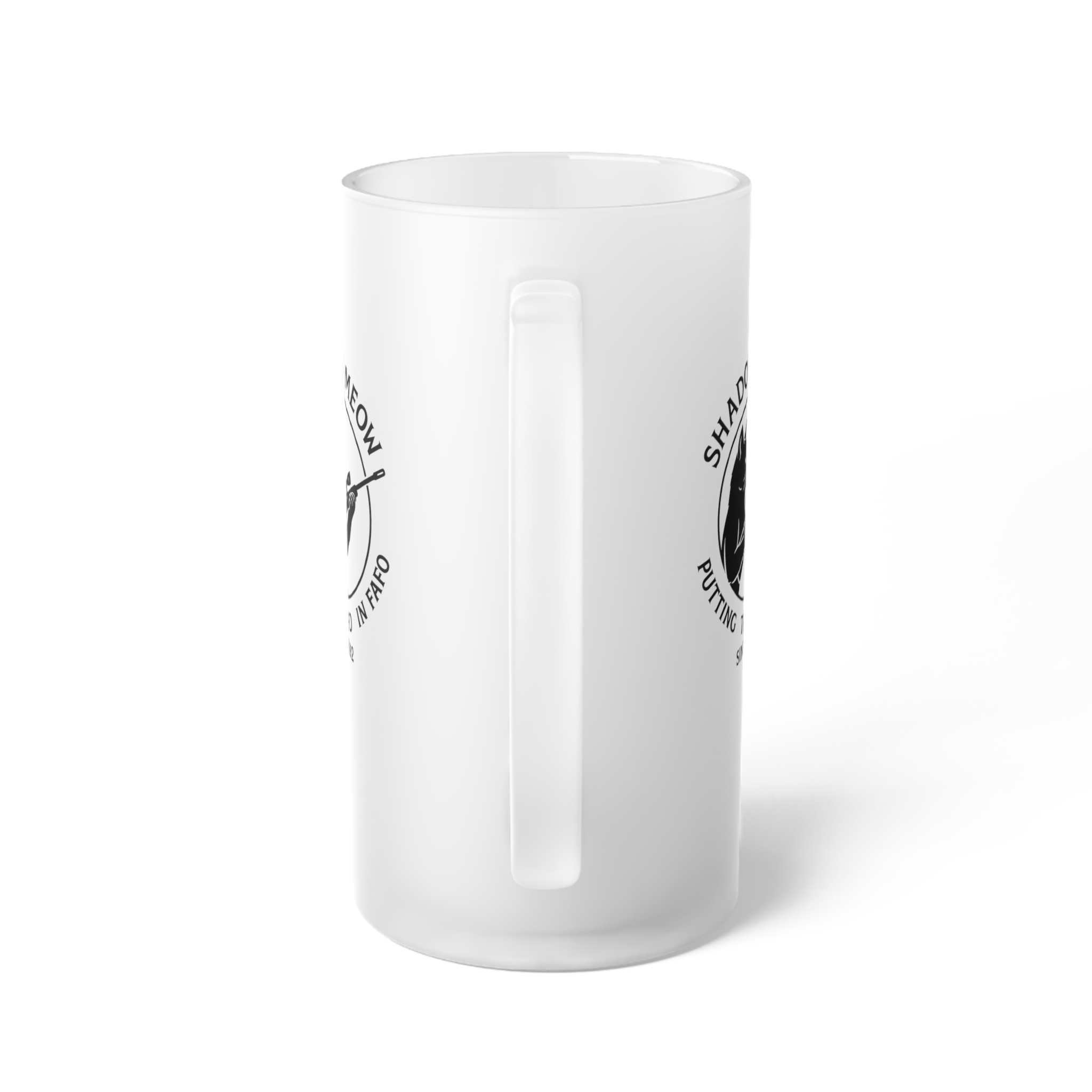 Shadow Meow - Frosted Glass Beer Mug - Image 3