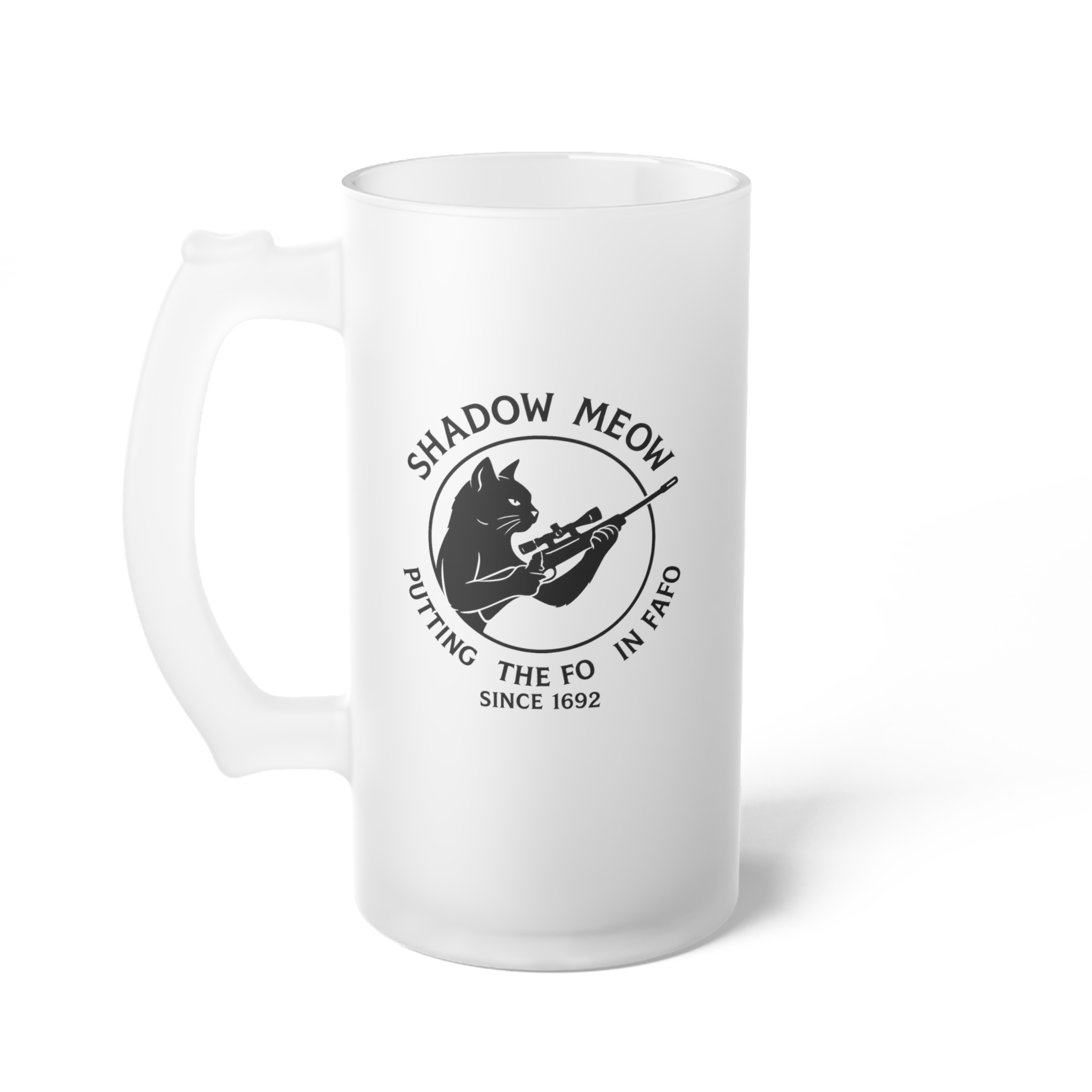 Shadow Meow - Frosted Glass Beer Mug - Image 4