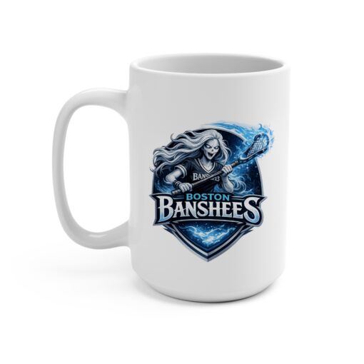 Boston Banshees 15oz Ceramic Mug — Gothic Sports Logo Coffee Cup