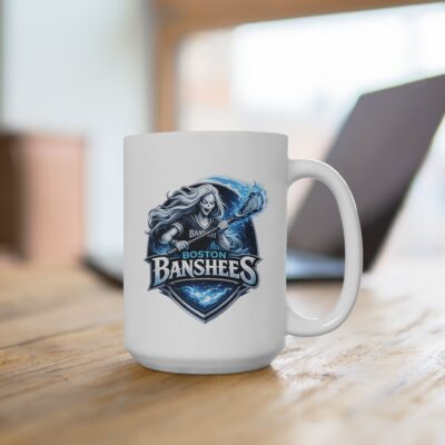 Boston Banshees 15oz Ceramic Mug — Gothic Sports Logo Coffee Cup